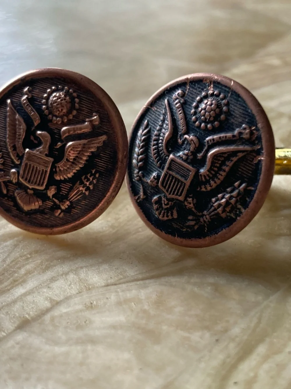 WWI U.S. Army Great Seal Button Cufflinks – Antique Military Buttons